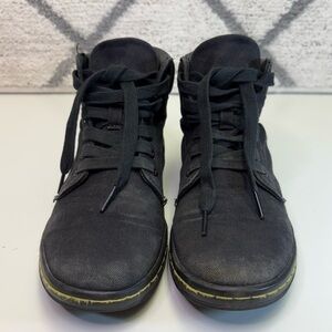 Dr. Martens Womens 8 Maelly Padded Collar Canvas Black High Top Lace Up Sneaker